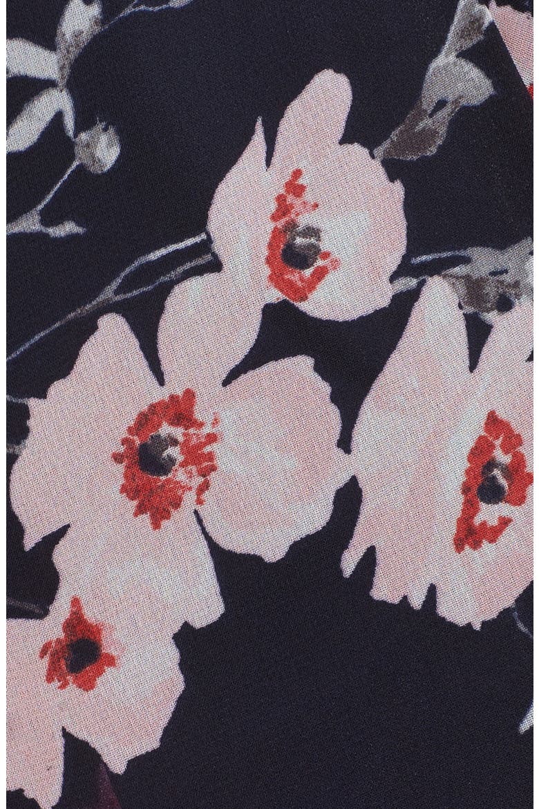 High/Low Floral Faux Wrap Maxi Dress, Alternate, color, NAVY/ PINK
