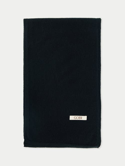 Gobi Mongolian Cashmere Cashmere Jersey Knit Scarf In Black