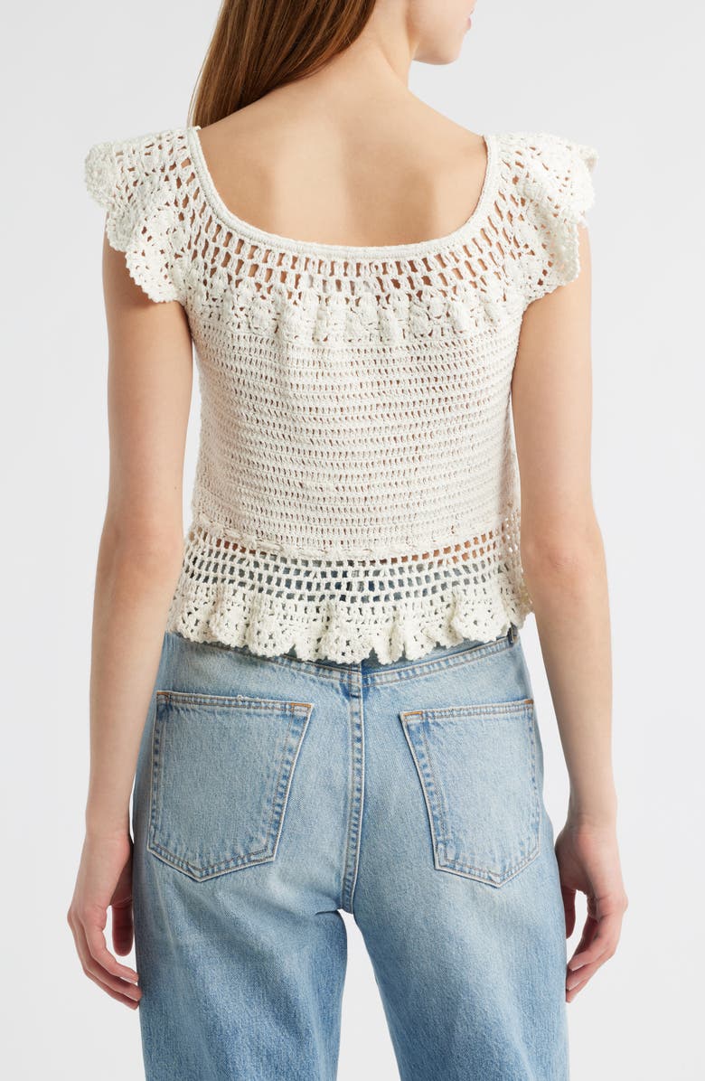 Cleobella Sia Crochet Top, Alternate, color, Ivory