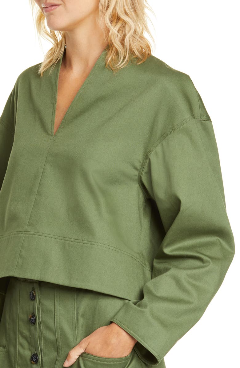 Tibi Harrison Chino Sculpted Crop Top, Alternate, color, 