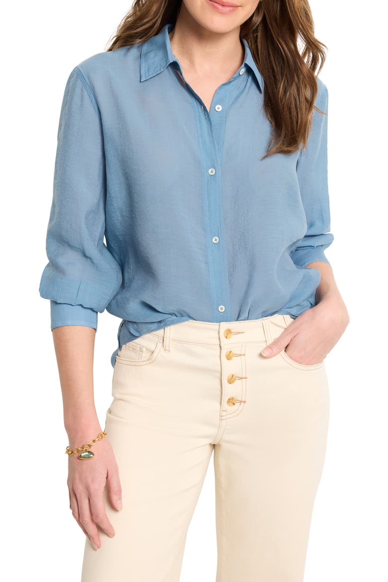 Breeze Button-Up Shirt, Main, color, MISTY BLUE