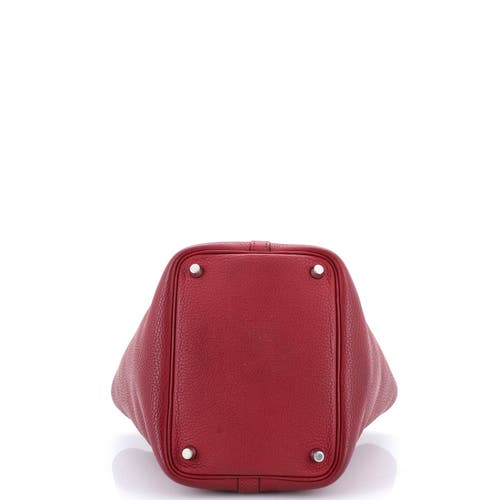 Pre-owned Hermes Hermes Picotin Lock Bag Clemence Pm In Red
