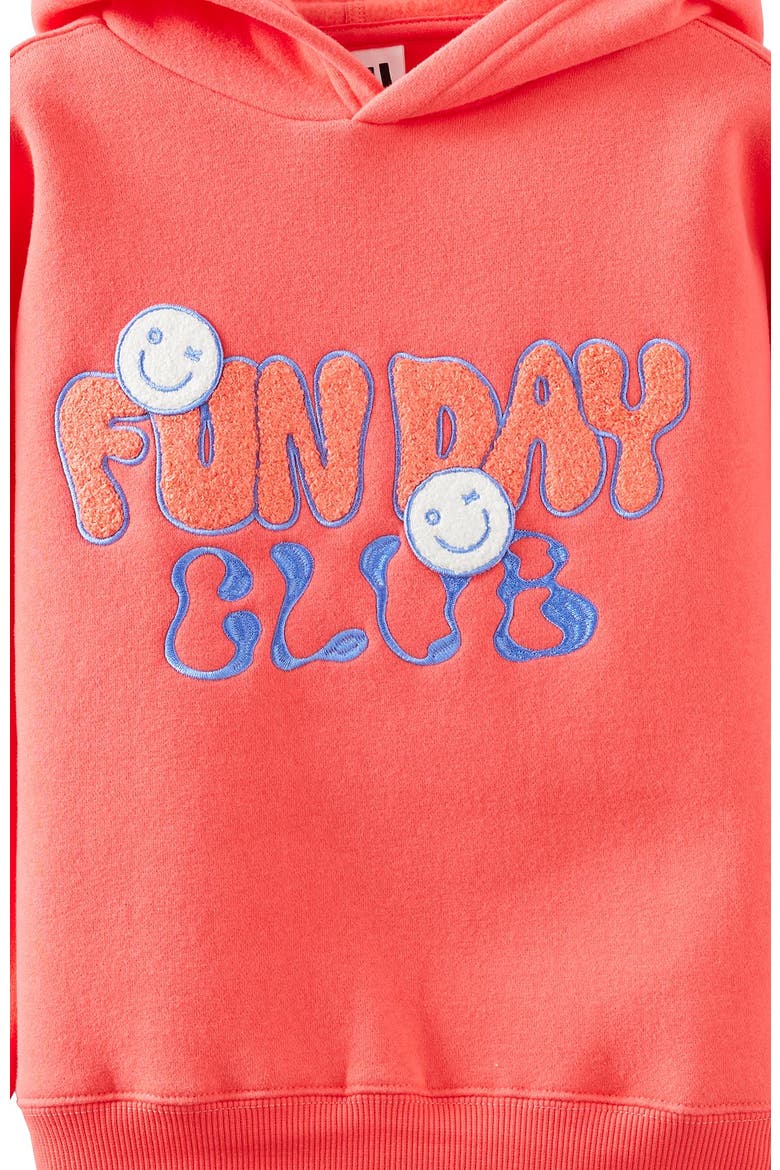 Kid's Sammy Oversized Hoodie, Alternate, color, Coral Red Wavy Funday