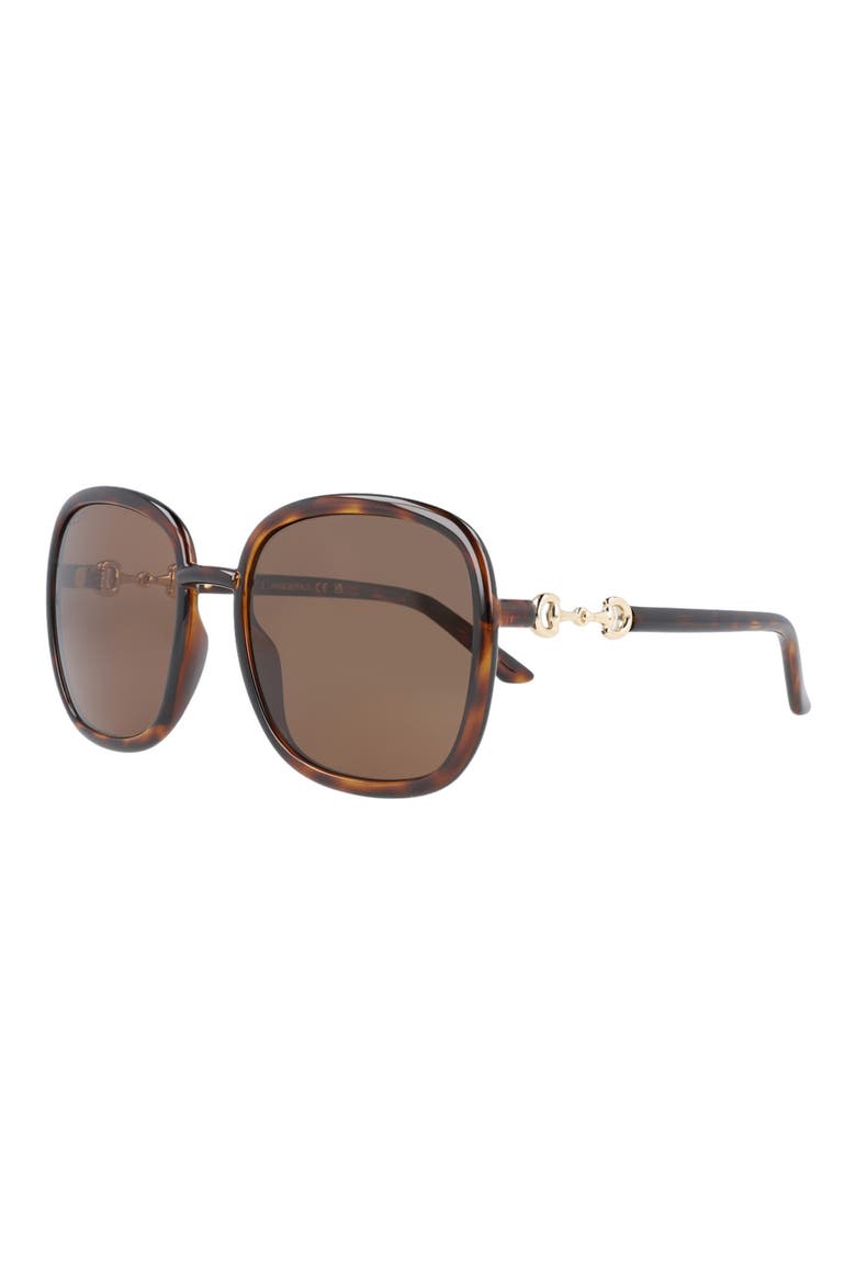 57mm Square Sunglasses, Alternate, color, HAVANA HAVANA BROWN