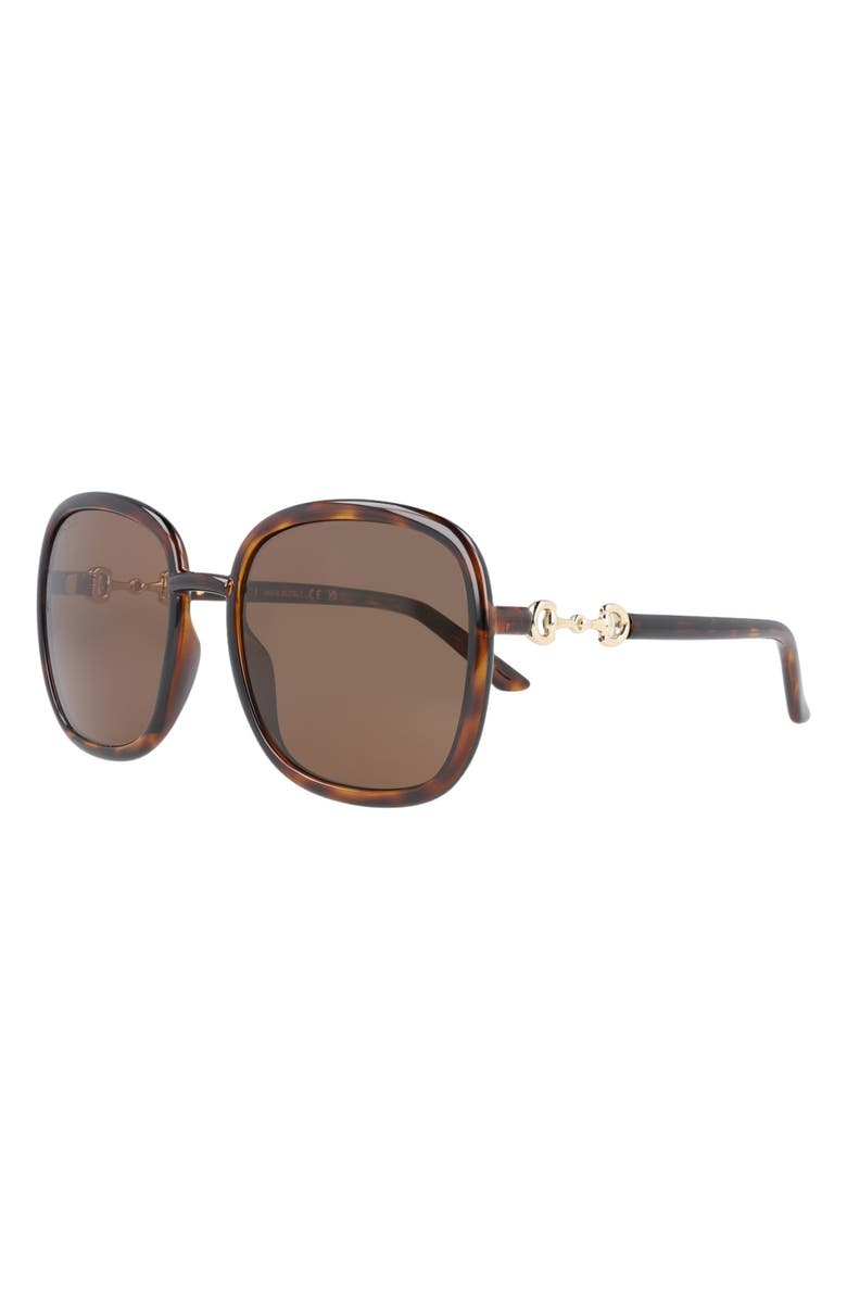 Gucci 57mm Square Sunglasses, Alternate, color, Havana Havana Brown