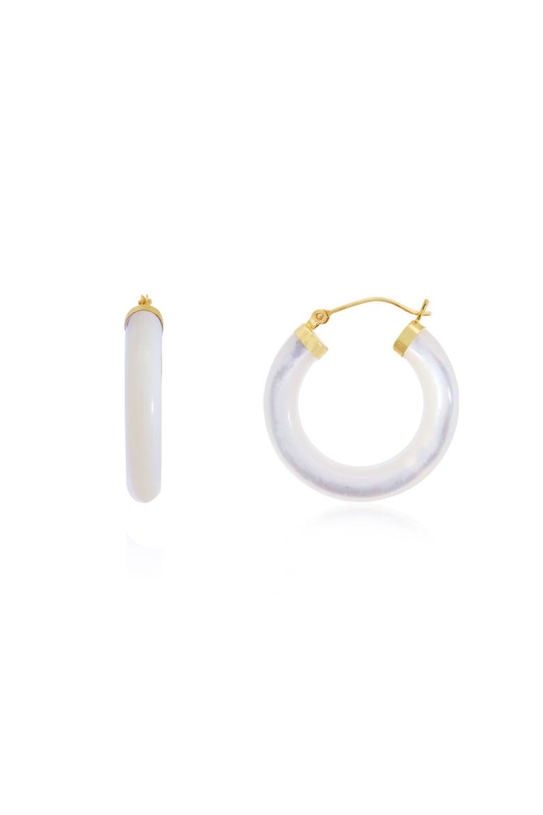 Mother of Pearl Hoop Earrings, Main, color, Mother of Pearl