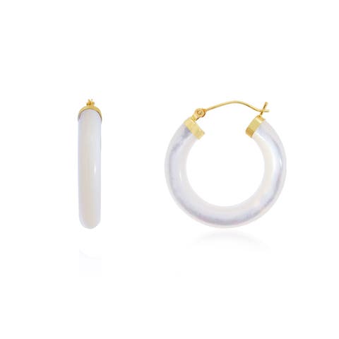 Mother of Pearl Hoop Earrings