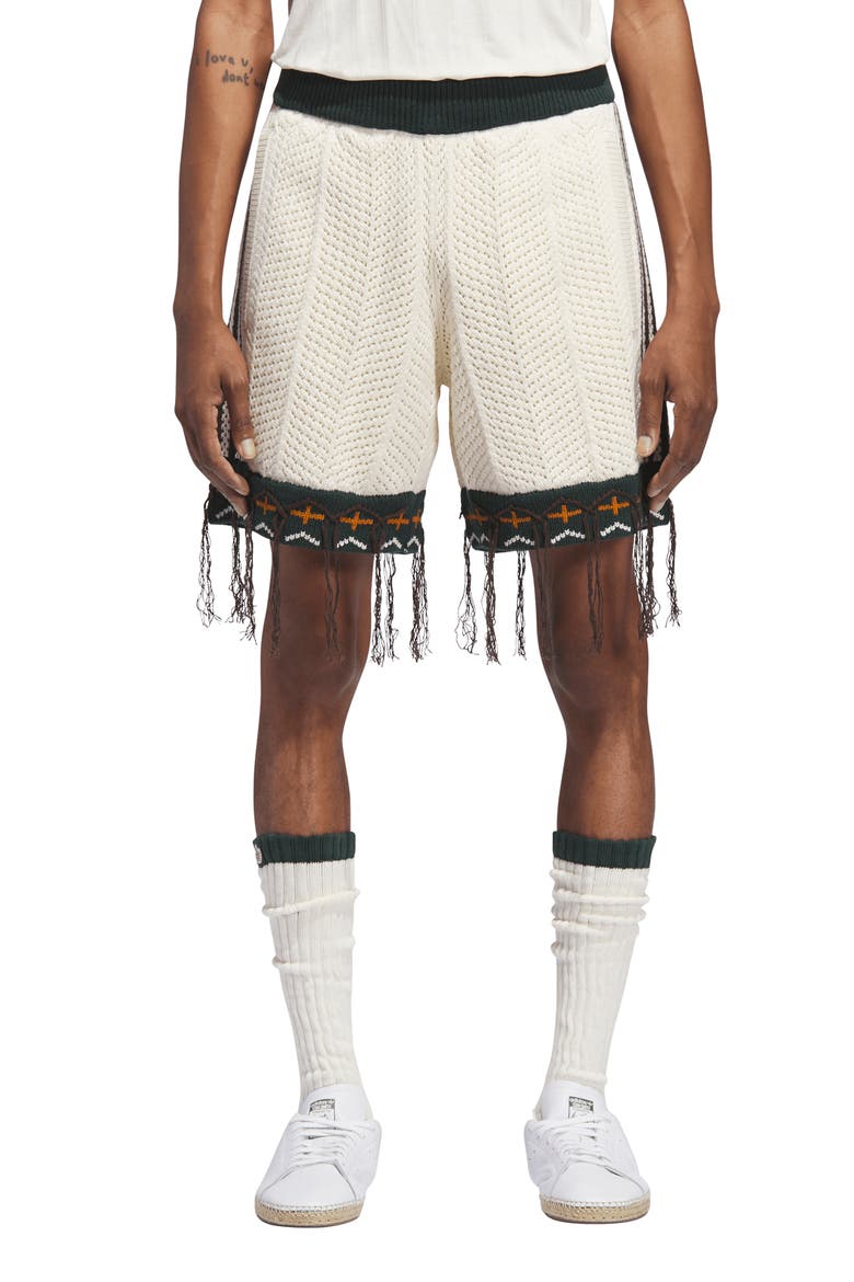 パンツ Theredthread S gather knit shorts ADIDAS ORIGINALS X CLOT BY EDISON CHEN Tasseled Cotton Blend Knit