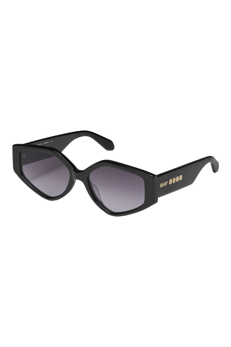 Hot Gossip 57mm Cat Eye Gradient Sunglasses, Alternate, color, BLACK / SMOKE
