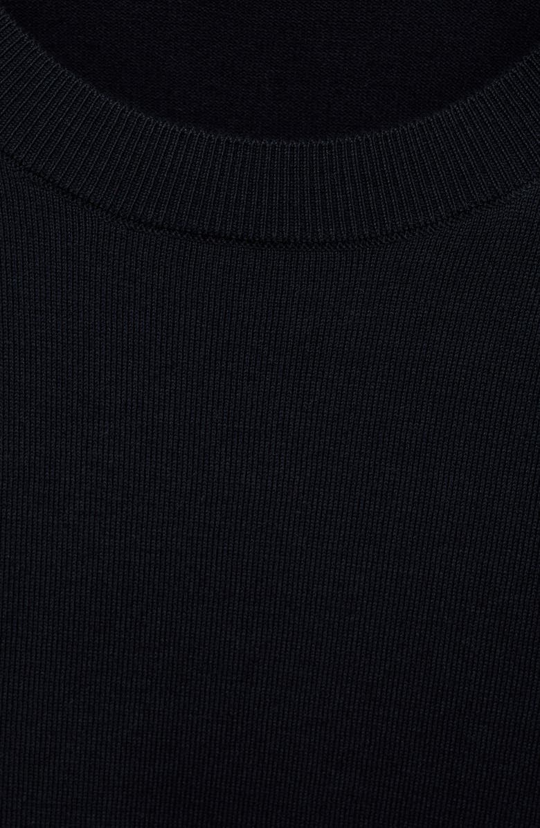 MANGO Short Sleeve Cotton Crewneck Sweater, Alternate, color, Night Blue