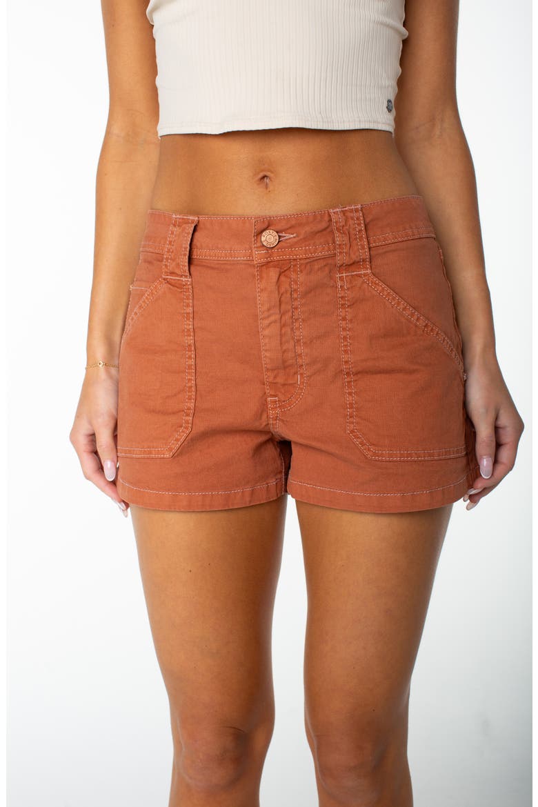 Lost Treasure Cotton & Linen Shorts, Alternate, color, CHUTNEY