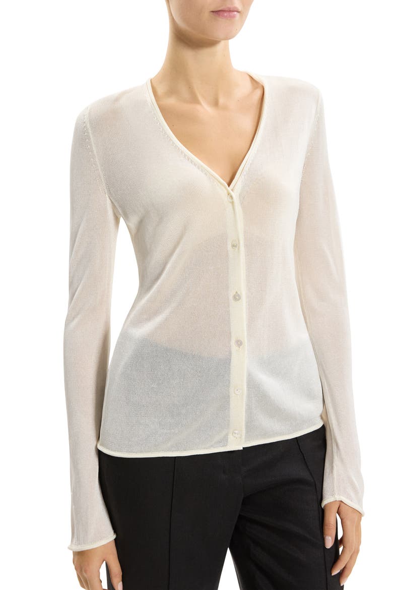 Lust Sheer Jersey Cardigan, Alternate, color, IVORY