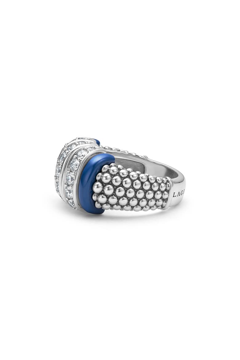 Blue Caviar Diamond & Ceramic Ring, Alternate, color, MARINE