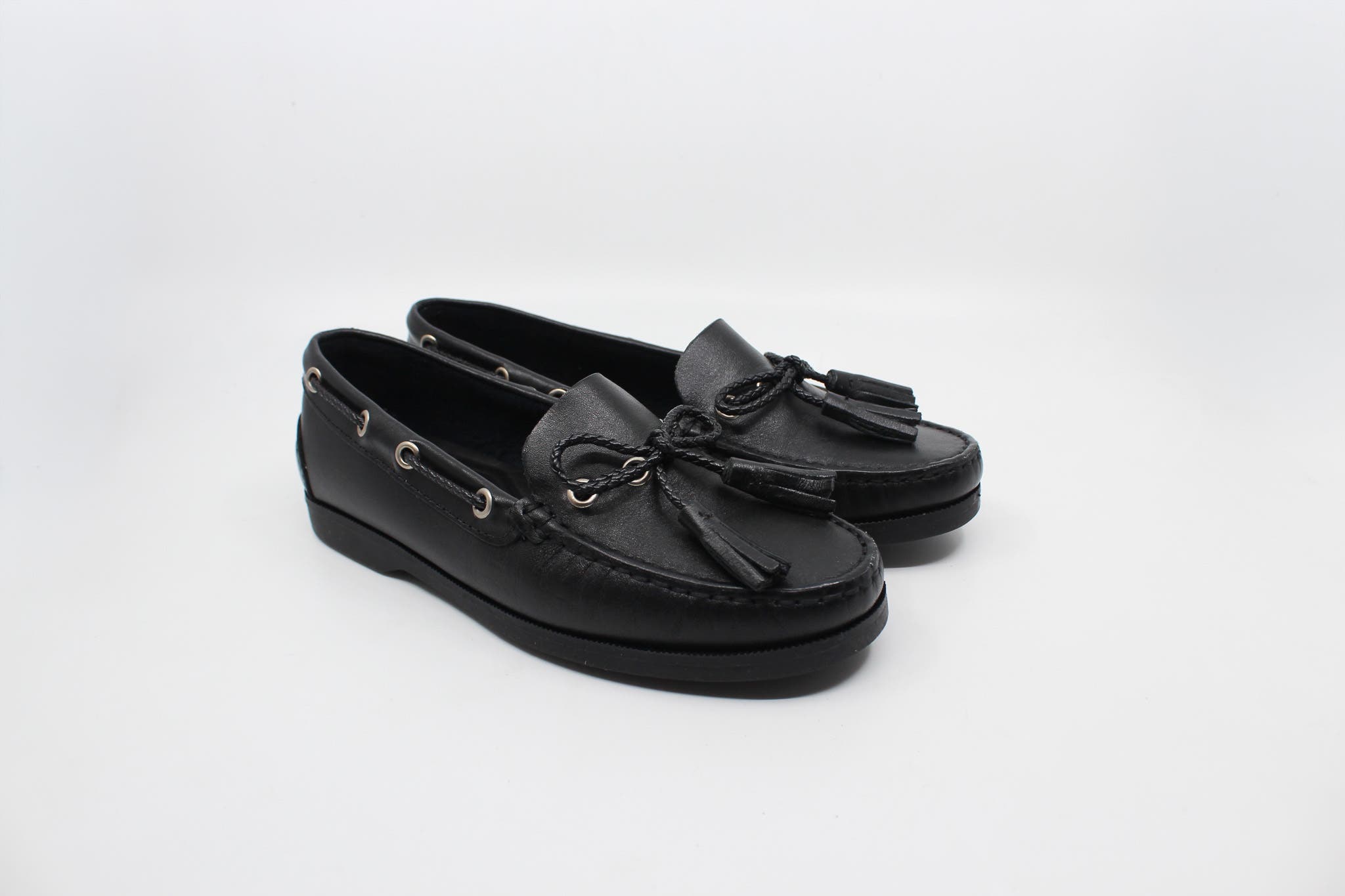 The Captain Boat Leather Loafer, Alternate, color, Black