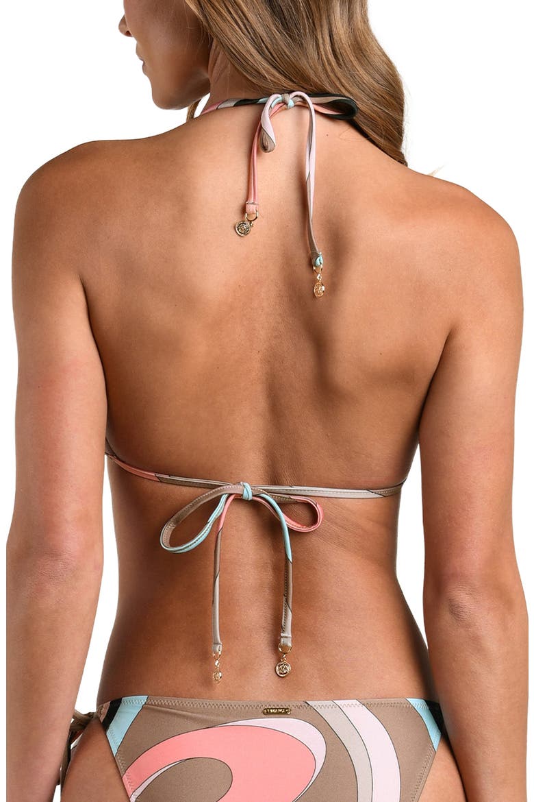 Abstract Swirl Halter Underwire Bikini Top, Alternate, color, BROWN MULTI