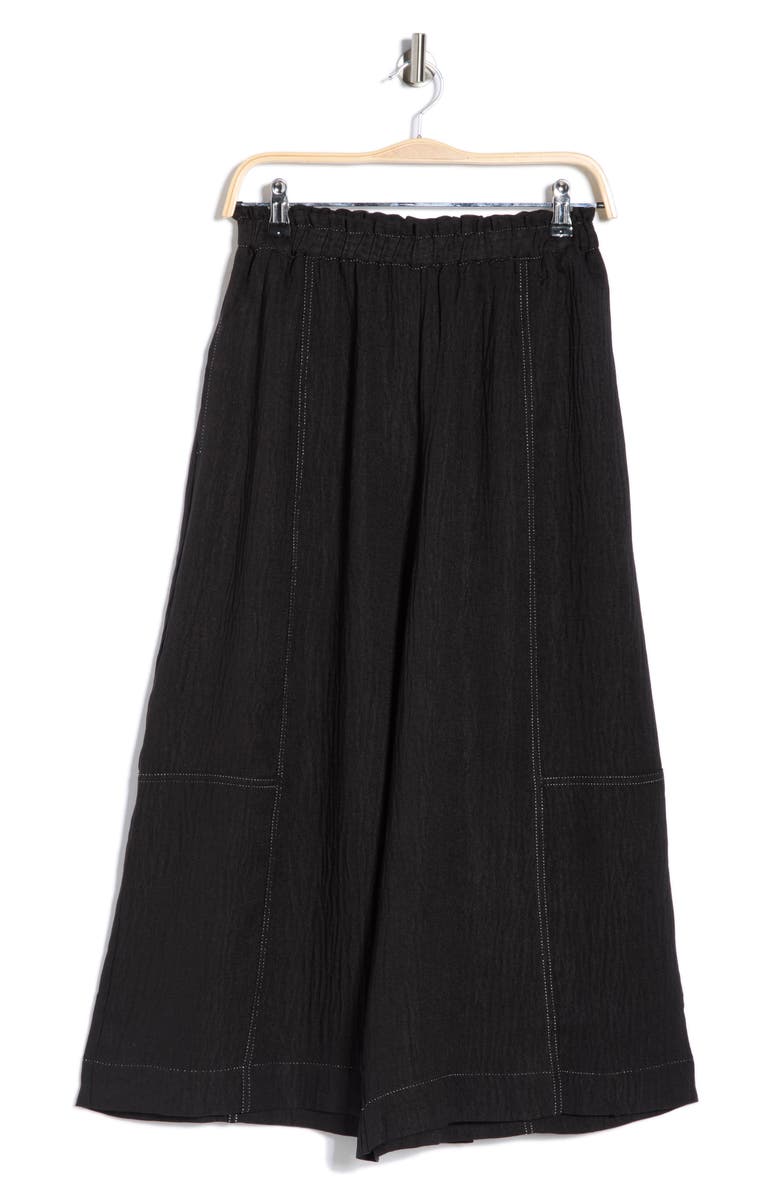 MAX STUDIO Top Stitch Gaucho Pants, Main, color, Black
