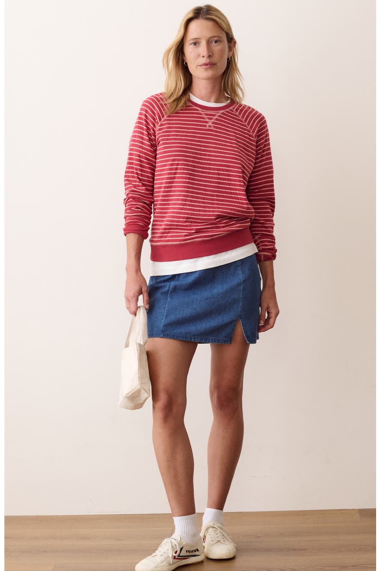 Raglan Sleeve Reversible Cotton Blend Top, Alternate, color, DUSK ROSE STRIPE