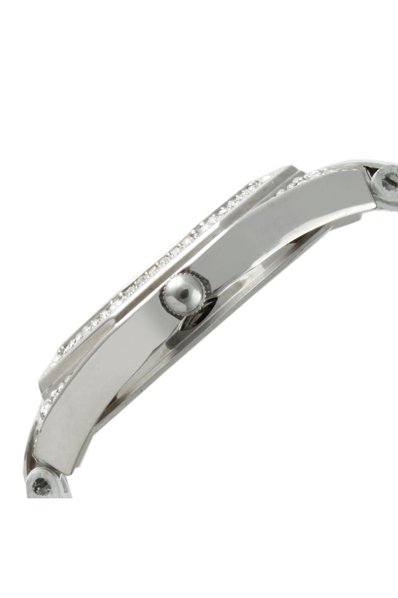 Hexagonal Crystal Bezel Leather Watch- 37MM, Alternate, color, White