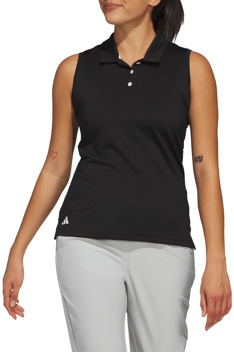 Performance Sleeveless Polo, Main, color, BLACK
