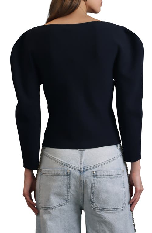 Avec Les Filles Exaggerated Dolman Sleeve Sweater In Blue