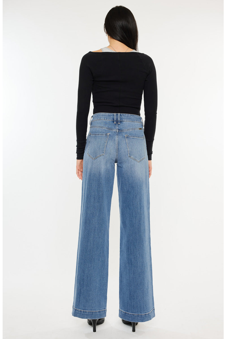 Bertha High Rise Trouser Wide Leg Jeans, Alternate, color, Medium Wash
