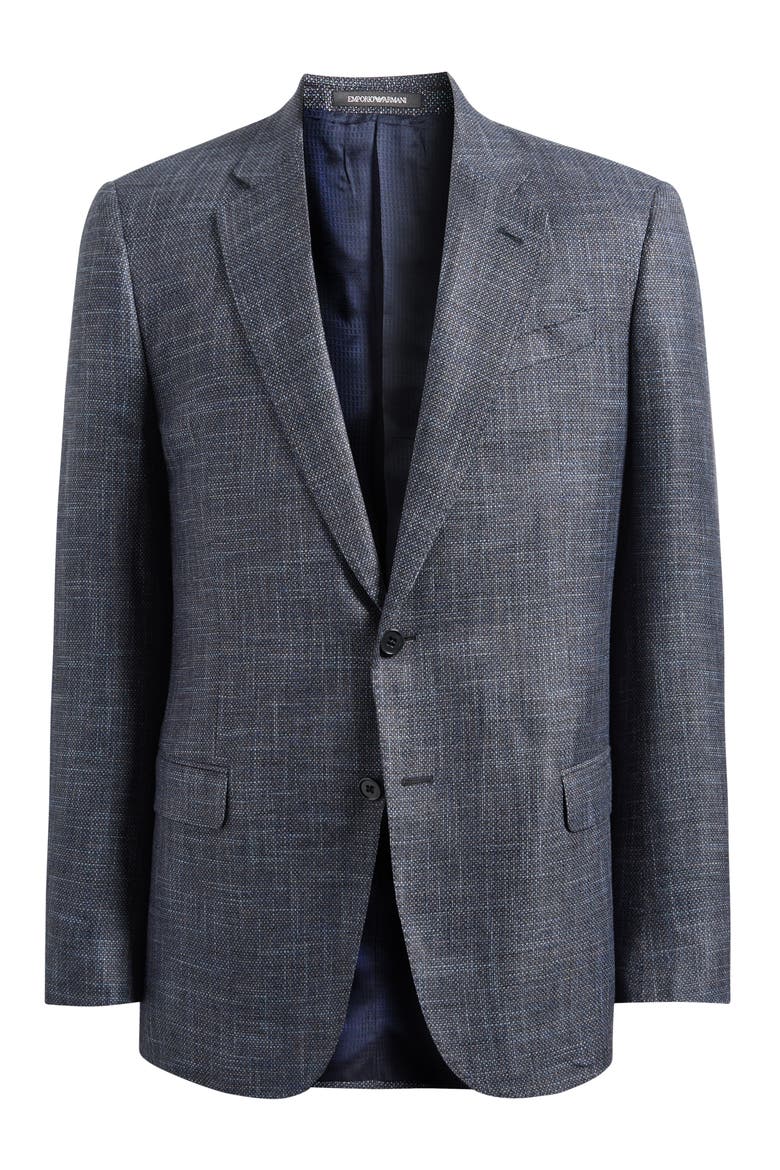 G-Line Textured Blue Mélange Sport Coat, Alternate, color, SOLID MEDIUM BLUE