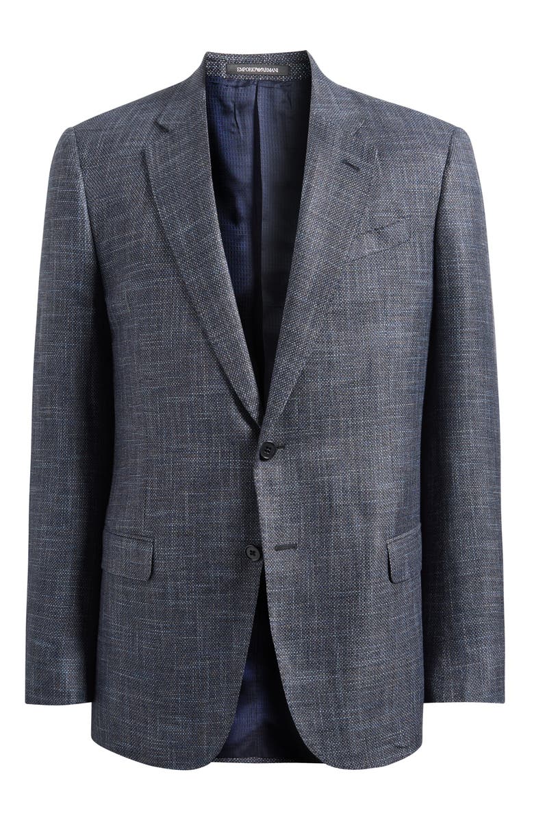Emporio Armani G-Line Textured Blue Mélange Sport Coat, Alternate, color, Solid Medium Blue