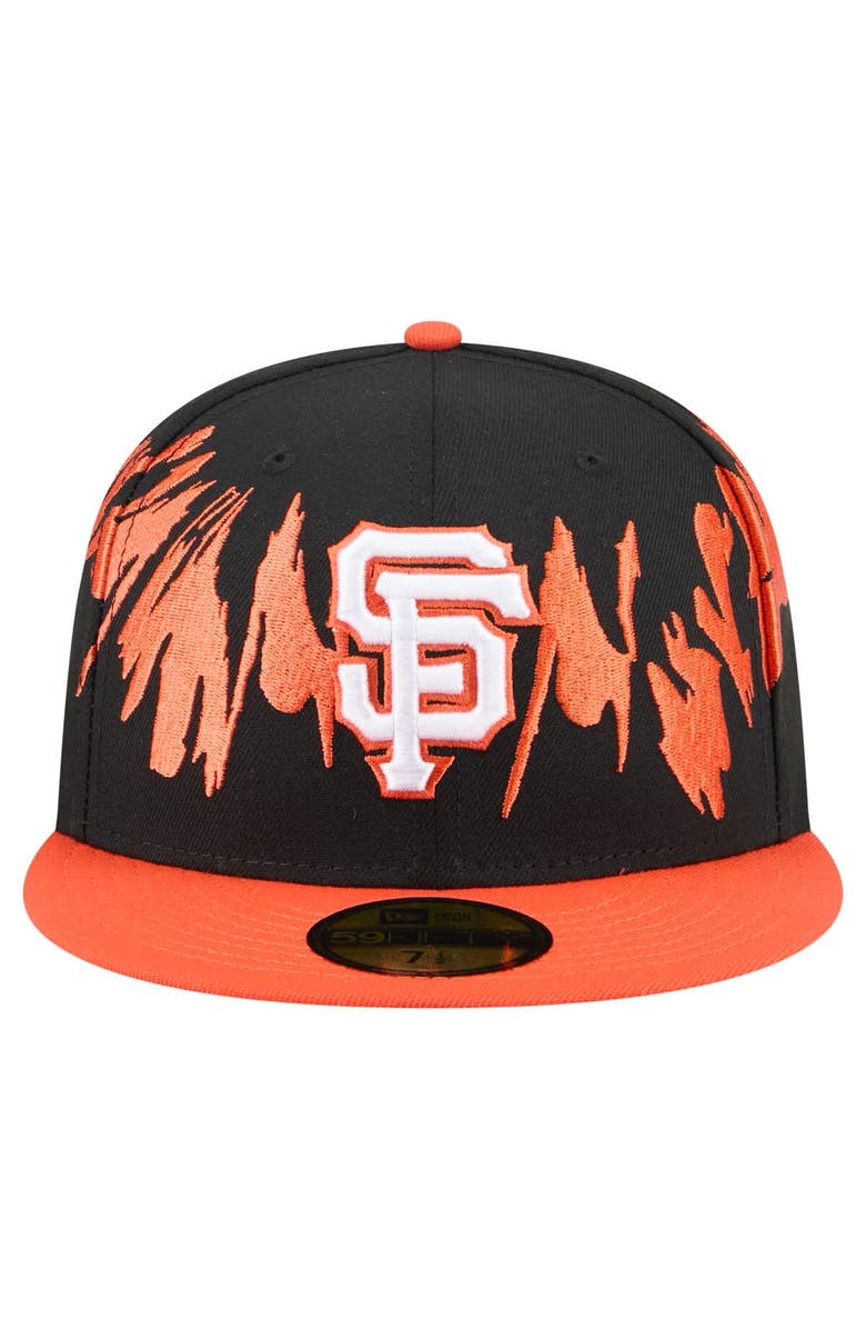 New Era Men's New Era Black/Orange San Francisco Giants Retro Pattern 59FIFTY Fitted Hat, Alternate, color, Black
