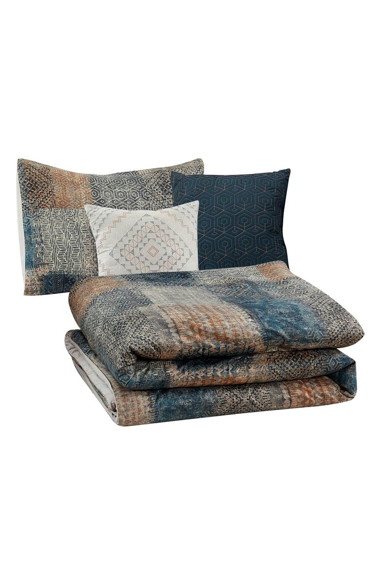 Modern Threads Microfiber 5-Piece Comforter Set, Main, color, Copper/ Teal