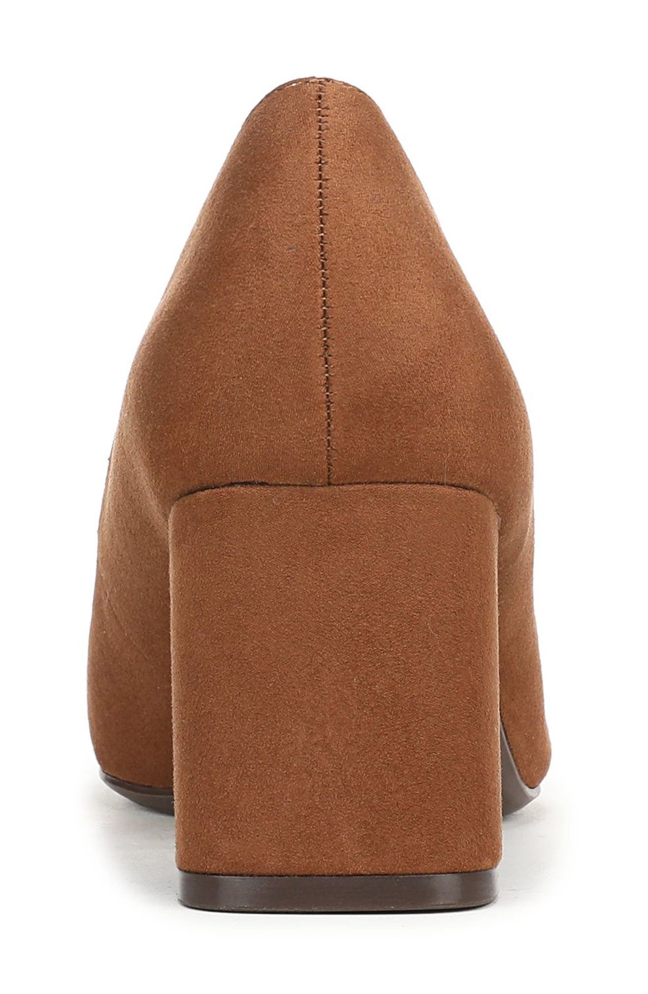Yuri Square Toe Pump, Alternate, color, DARK CHESTNUT BROWN FABRIC