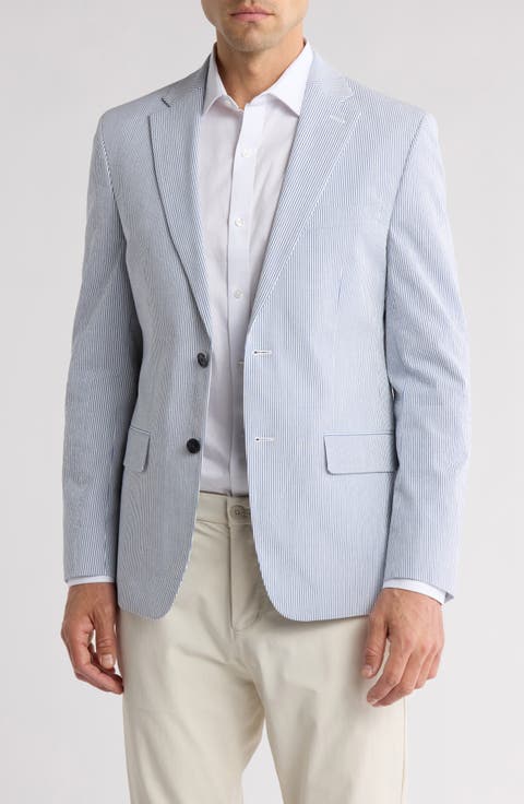 Stripe Stretch Cotton Sport Coat