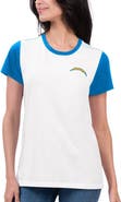 G-III 4HER BY CARL BANKS Women's G-III 4Her by Carl Banks White/Powder Blue Los Angeles Chargers Fashion Illustration T-Shirt