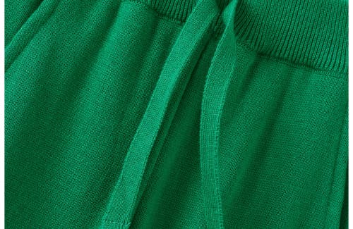 Vild House Of Little Organic Knit Wide Leg Trousers In Beech Tree Green