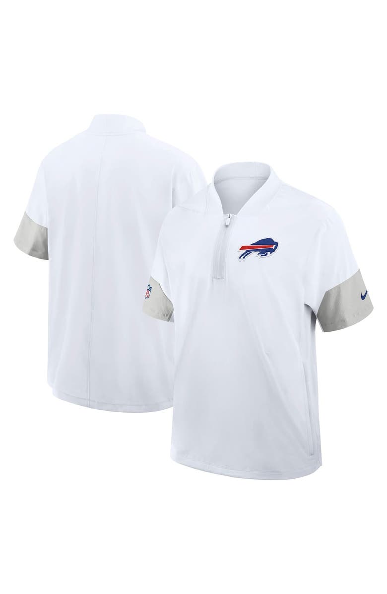 Nike Men's Nike White Buffalo Bills Sideline Short Sleeve Quarter-Zip Performance Coach Jacket, Main, color, 