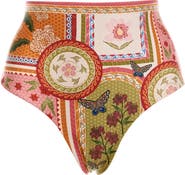Agua Bendita Alicia Fiore High Waist Reversible Bikini Bottoms