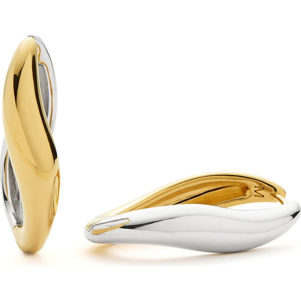 Missoma Womens Savi Signature Small 18ct Yellow-gold And Rhodium Plated Brass Hoop Earrings