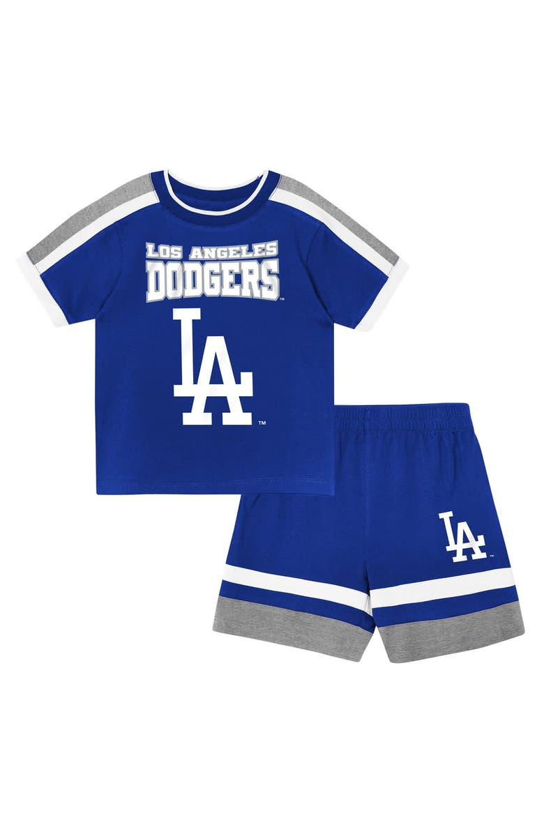 Outerstuff Toddler Outerstuff Royal Los Angeles Dodgers Ground Ball T-Shirt & Shorts Set, Main, color, Royal