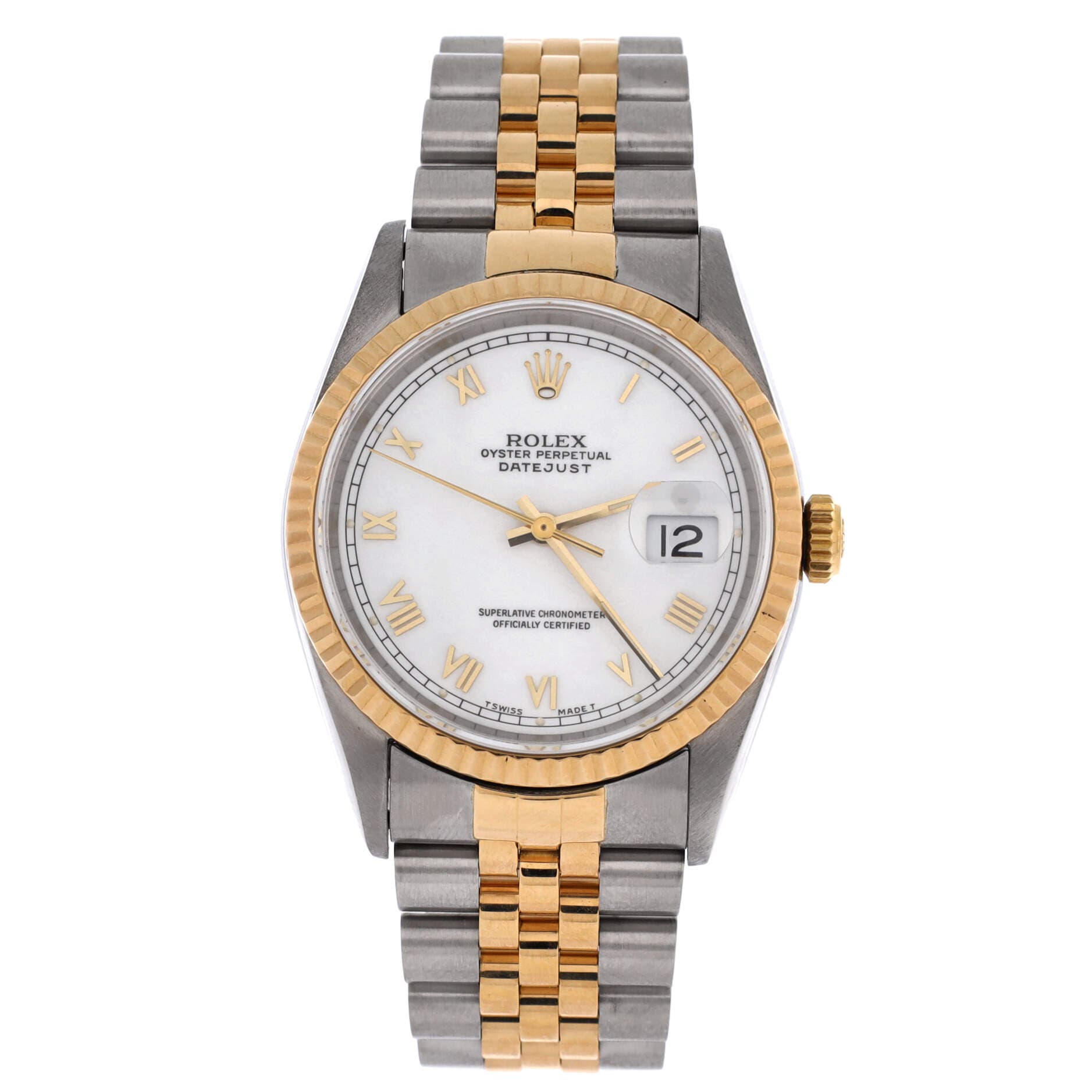 Oyster Perpetual Datejust Automatic Watch Stainless Steel and Yellow Gold 36, Main, color, Metallic Silver