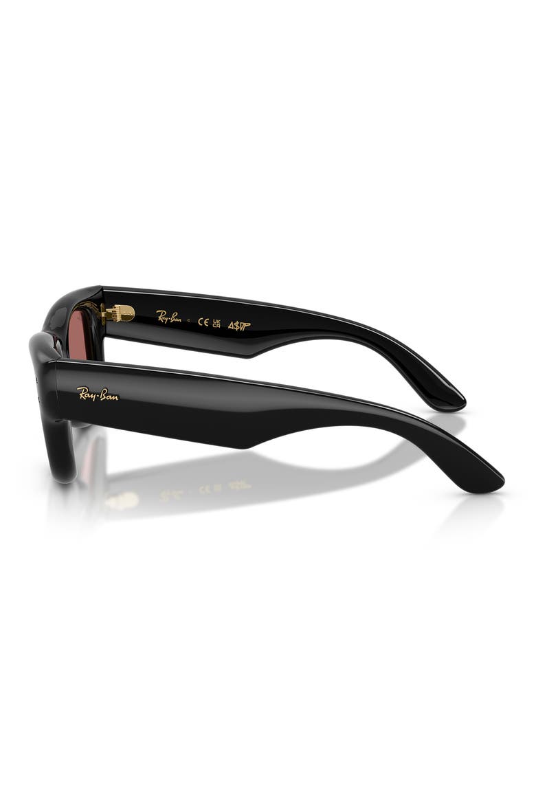Wayfarer Puffer 50mm Square Sunglasses, Alternate, color, BLACK / DARK VIOLET