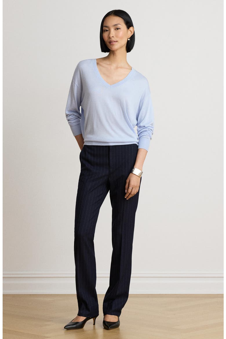 Minclaire V-Neck Sweater, Alternate, color, ICY BLUE