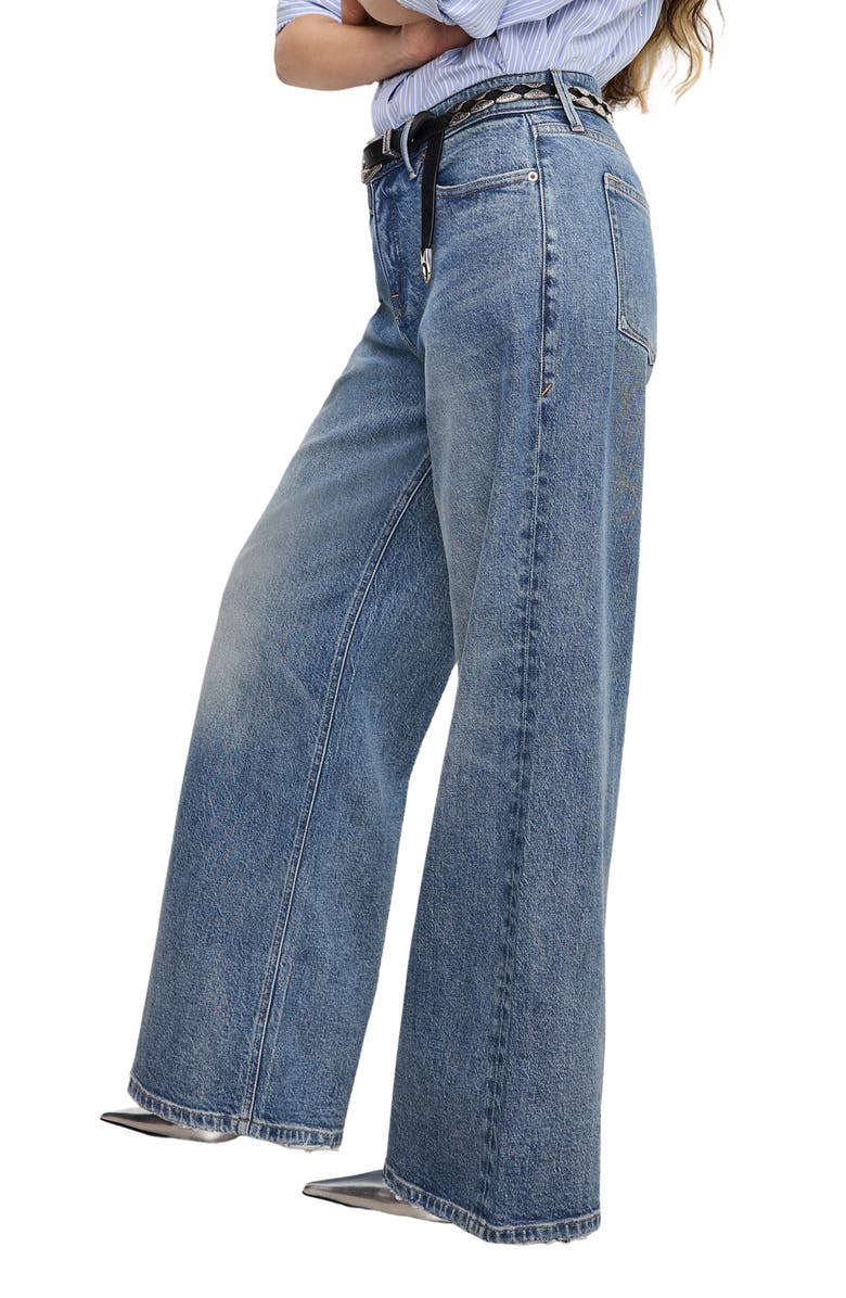 Good American Good Ease Relaxed Wide Leg Jeans, Alternate, color, Indigo575
