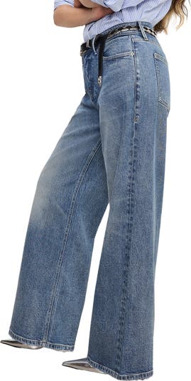 Good American Good Ease Relaxed Wide Leg Jeans | Nordstrom