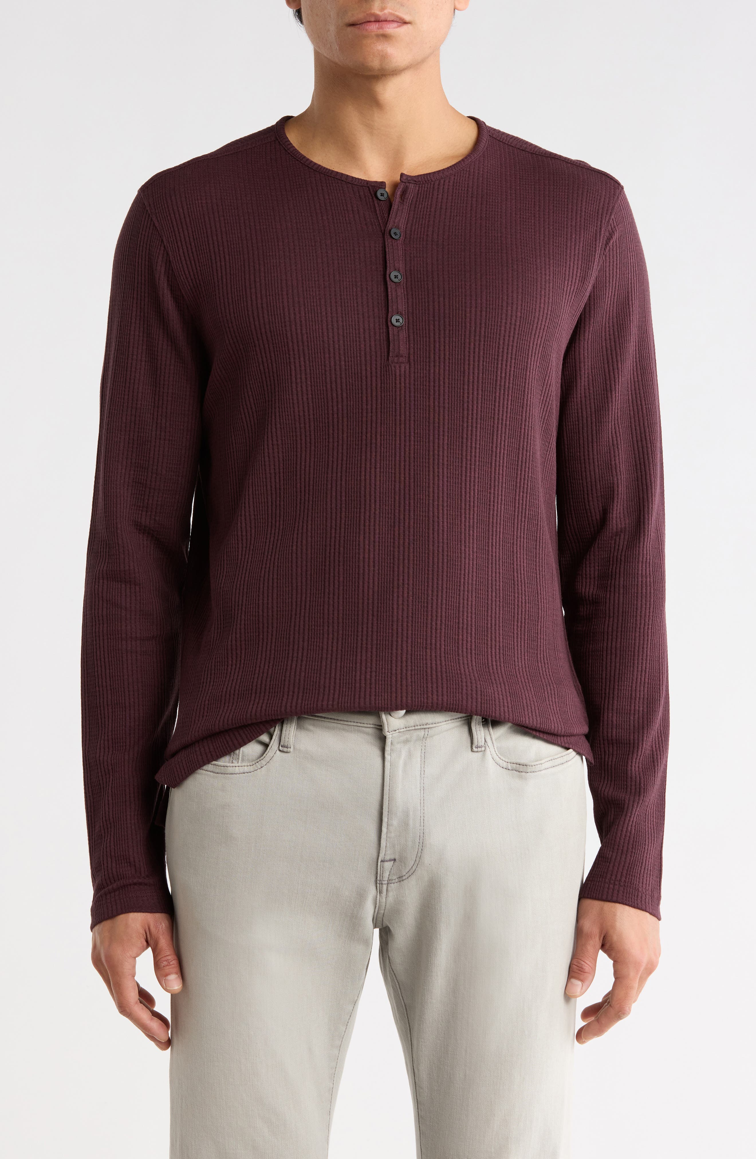 Richard Long Sleeve Waffle Henley - image 3