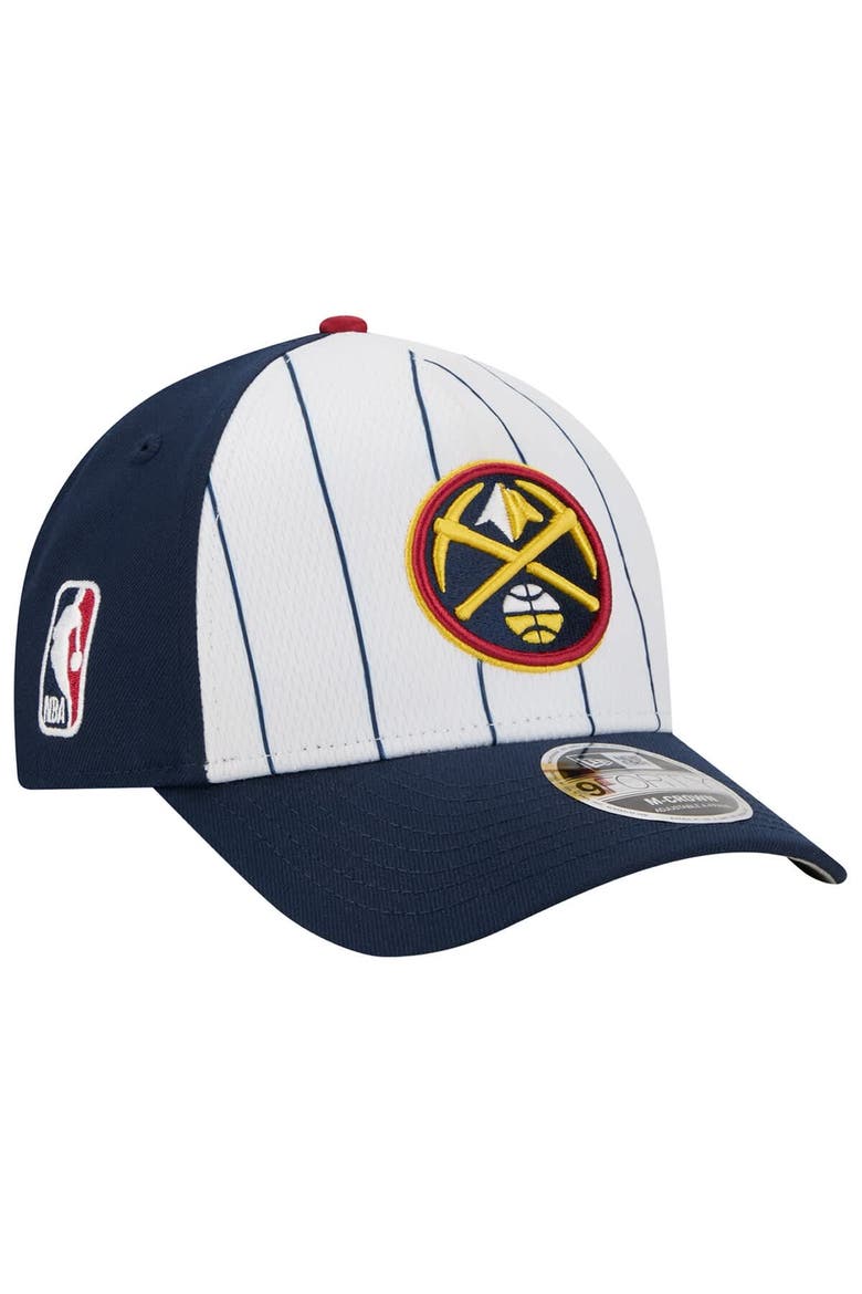 Men's New Era  White/Navy Denver Nuggets 2025 NBA Tip Off M-Crown A-Frame 9FORTY Adjustable Hat, Main, color, White