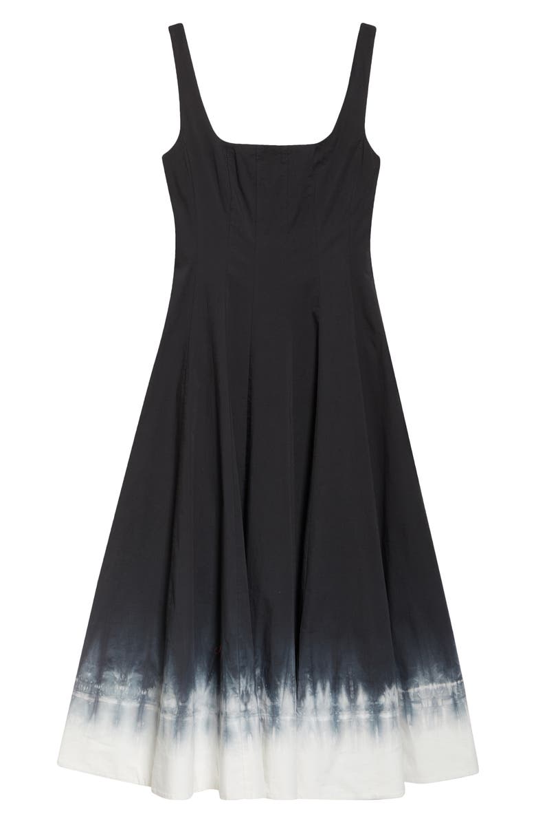STAUD Wells Dip Dye Stretch Cotton Dress, Alternate, color, Onyx Ombre