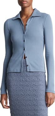 Vince Pima Cotton Blend Button-Up Shirt