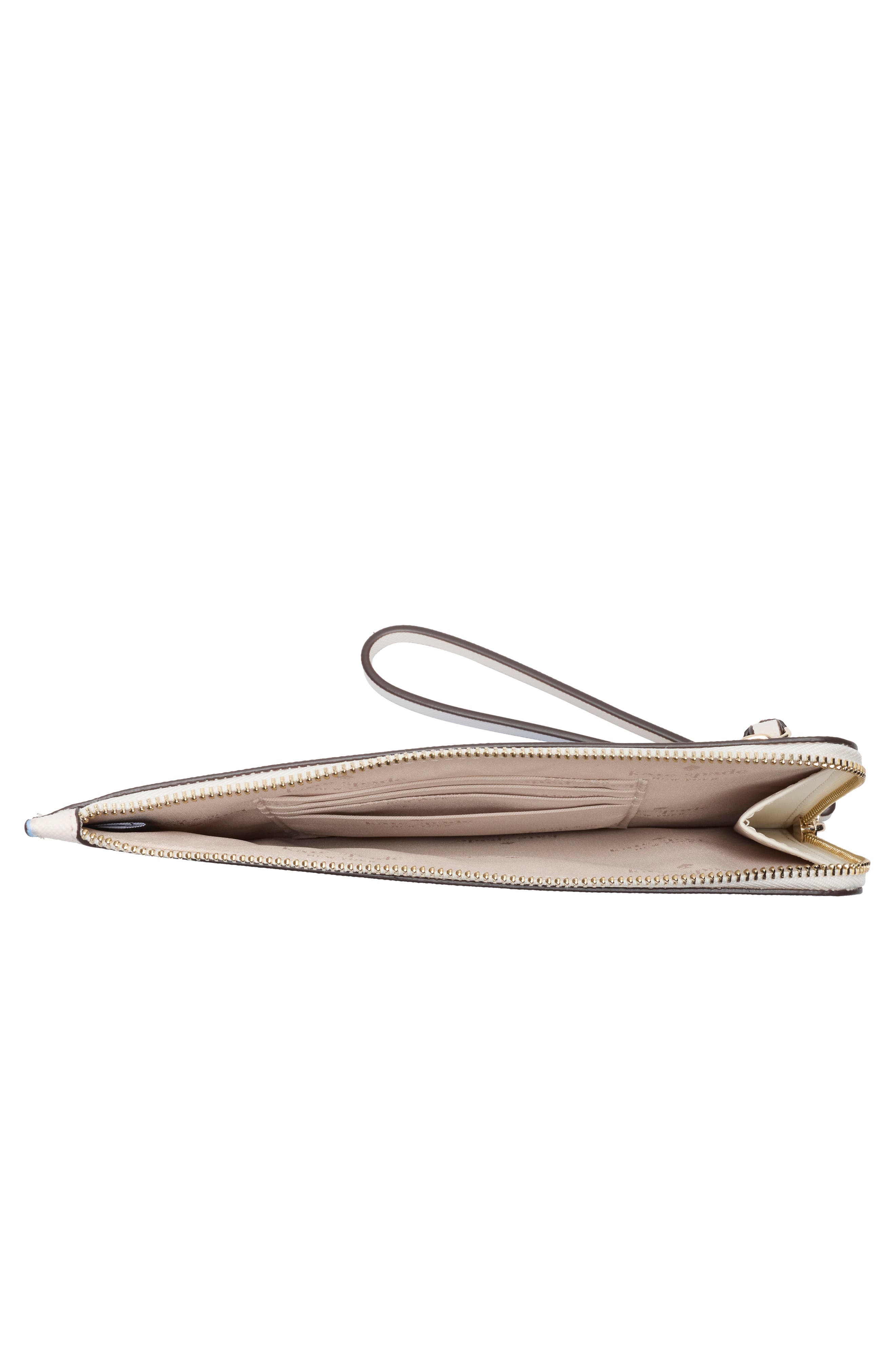 cameron festival floral leather wristlet, Alternate, color, CREAM MULTI