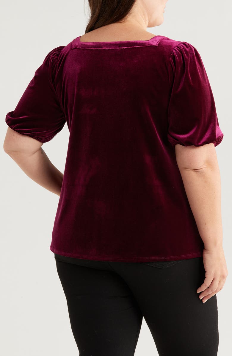 CeCe Square Neck Velvet Knit T-Shirt, Alternate, color, 