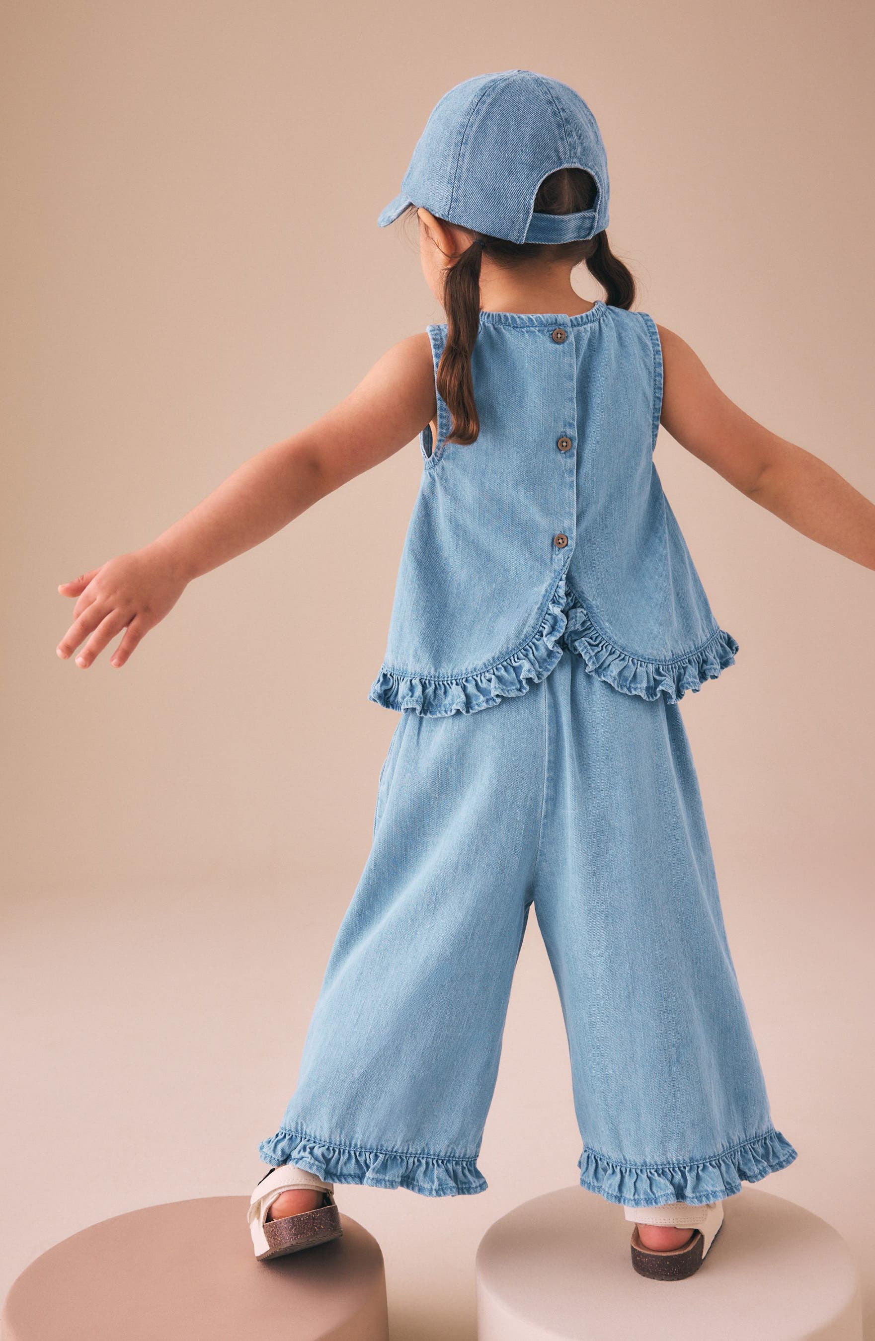 Детские NEXT Kids' Embroidered Denim Tank & Pants Set — фото 6