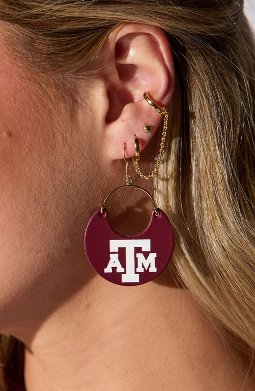 Nickel & Suede University Ninas Earrings In Silver